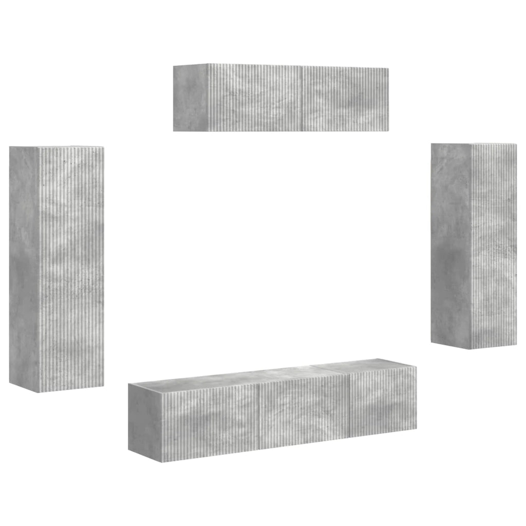 Mobile TV da parete moderno e pratico 31 x 29,5 x 100 cm elegante design modulare in cemento grigio 02_0056211