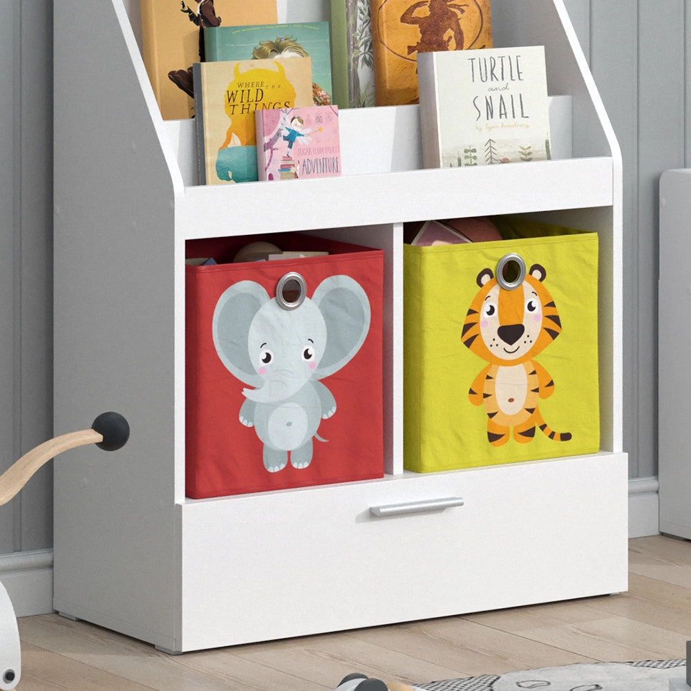 Vicco Libreria bambini Bianco 31.2 x 96.2 cm con cassetto e 2 scatole pieghevoli opt.5