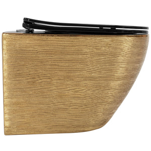 Vaso Wc Sospeso Rea Carlo Mini Tornado Black Brush Gold