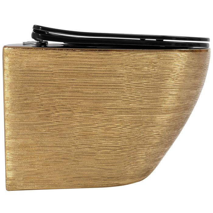 Vaso Wc Sospeso Rea Carlo Mini Tornado Black Brush Gold