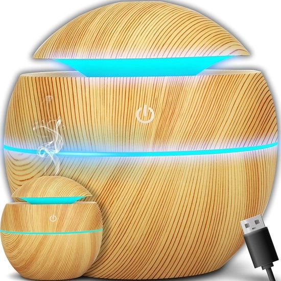 Diffusore di aromi con illuminazione LED colorata e connessione USB 150 ml - Umidificatore elettrico per ufficio e camera da letto - Molto silenzioso - Diffusore di oli essenziali 95 x 95cm
