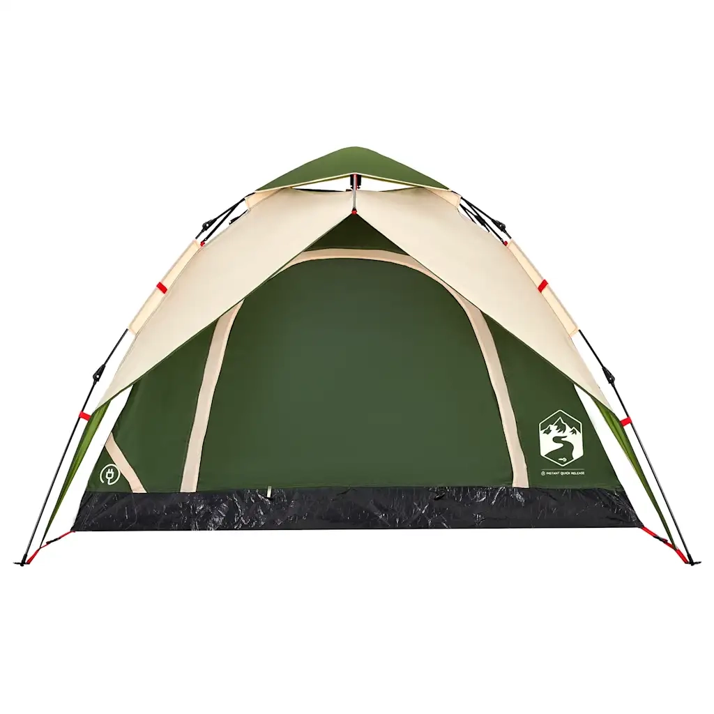 Tenda a Cupola da Campeggio 4 Persone Verde a Rilascio Rapido 4004181