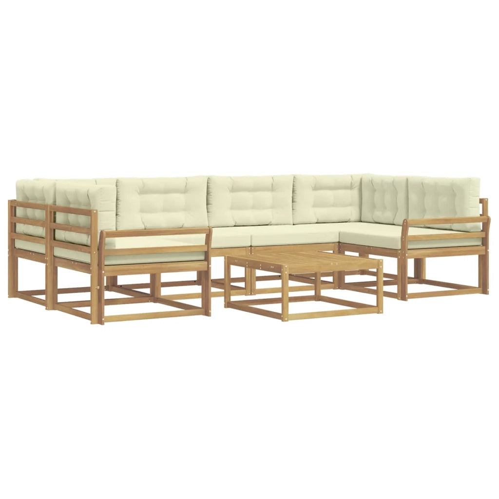 Set di divani da esterno 5 pz Bianco e Crema 3386129