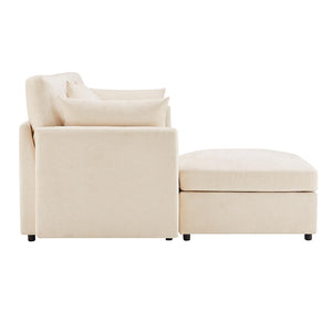 Divano angolare - Xylo - 3/4 posti L chenille con poggiapiedi