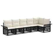 Set Divano da Giardino 6 pcs Nero polyrattan 3434833