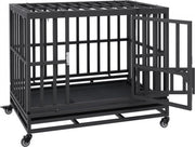 Recinzione per cani - 95x65x81 cm - Acciaio galvanizzato con 3 porte e apertura laterale