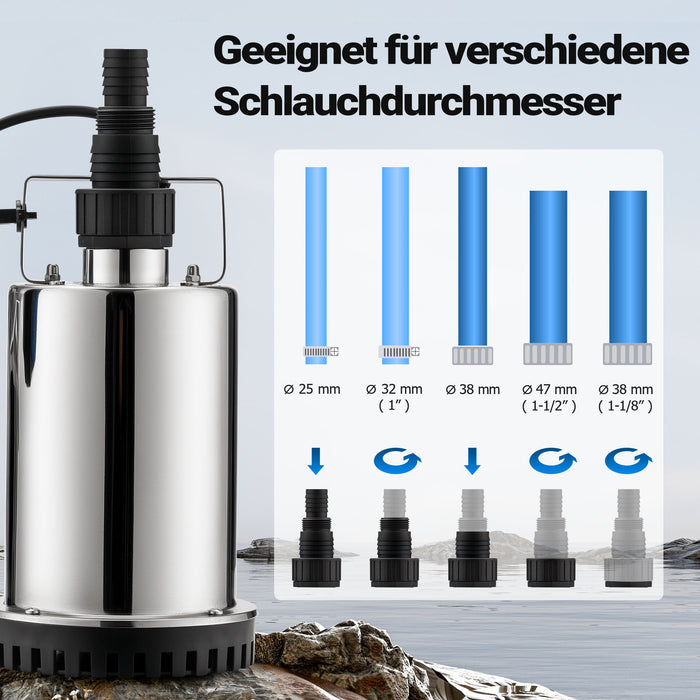 Pompa sommersa acque nere 7500l/h 400W Elettropompa a immersione per acque reflue