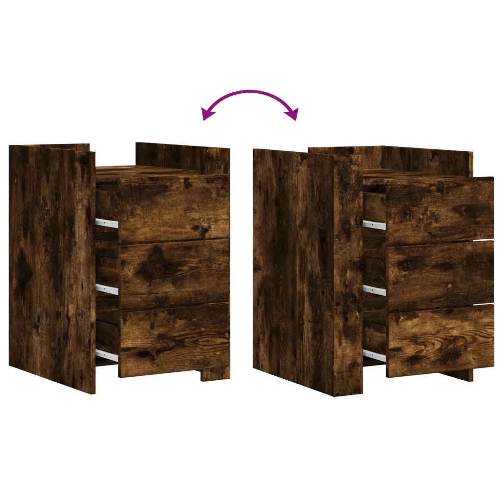 Comodino-Tavolino da notte Rovere Fumo 45x50x65 cm in Legno Multistrato