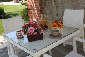 Sedia da Giardino 60x61xh88 cm in Polyrattan Adila Bianco