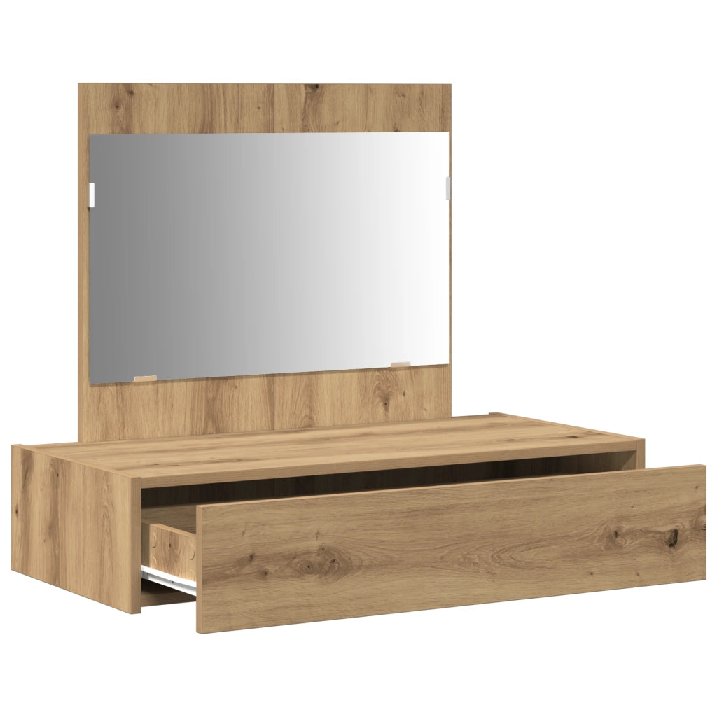 Tavolo da Trucco Appendibile in Rovere Artigianale 83x40x70 cm