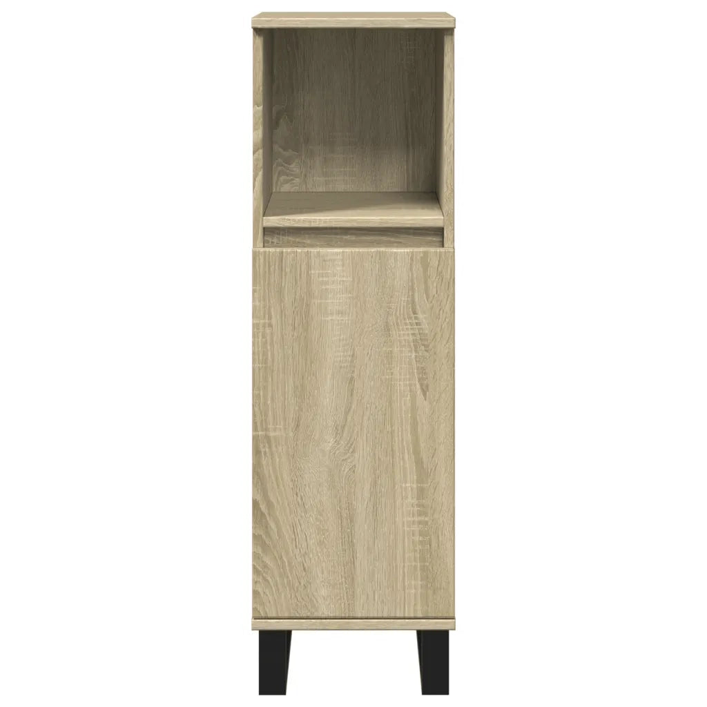 Armadietto da Bagno Rovere Sonoma 30x30x100cm Legno Multistrato