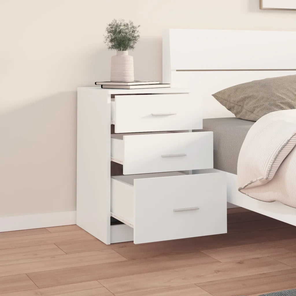 Comodino Bianco 40x40x63 cm in Legno Multistrato cod mxl 31303