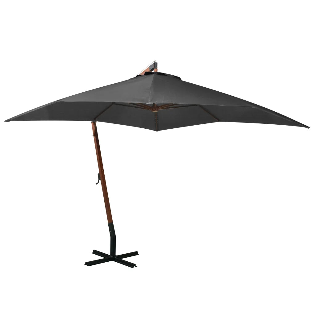 Ombrellone a Sbalzo Antracite 3x3 m Palo in Abete Massello cod mxl 19055