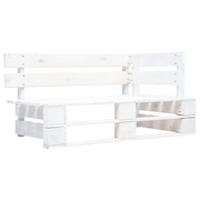 Set Divani in Pallet con Cuscini 6 pz in Pino Impregnato Bianco 3067005
