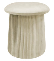 Pouf Contenitore in Velluto a Forma di Fungo – Poggiapiedi e Seduta Moderna 38x44 cm, Design Elegante Disponibile in 4 Colori Beige
