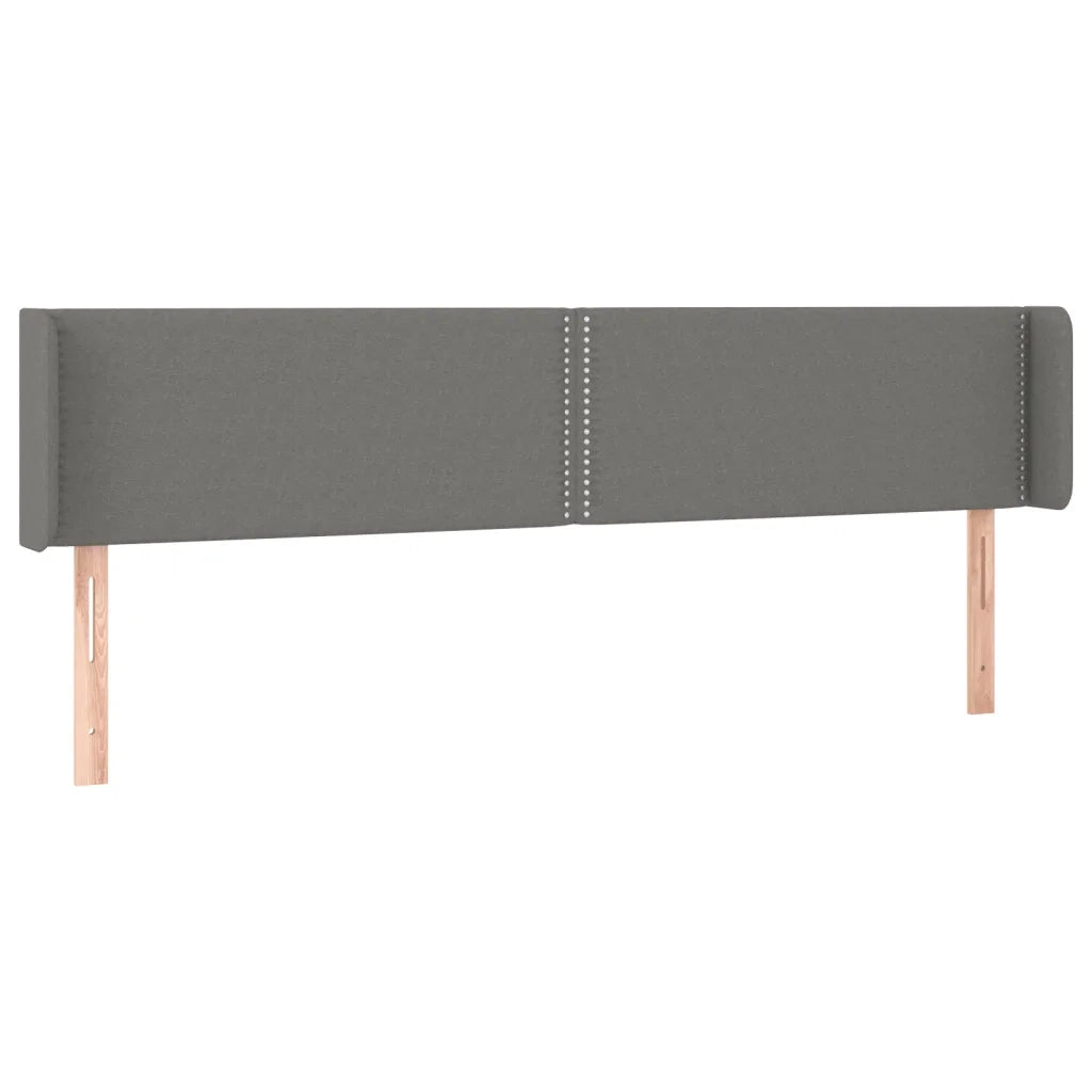 Testiera | Testata a LED Grigio Scuro 183x16x78/88 cm in Tessuto