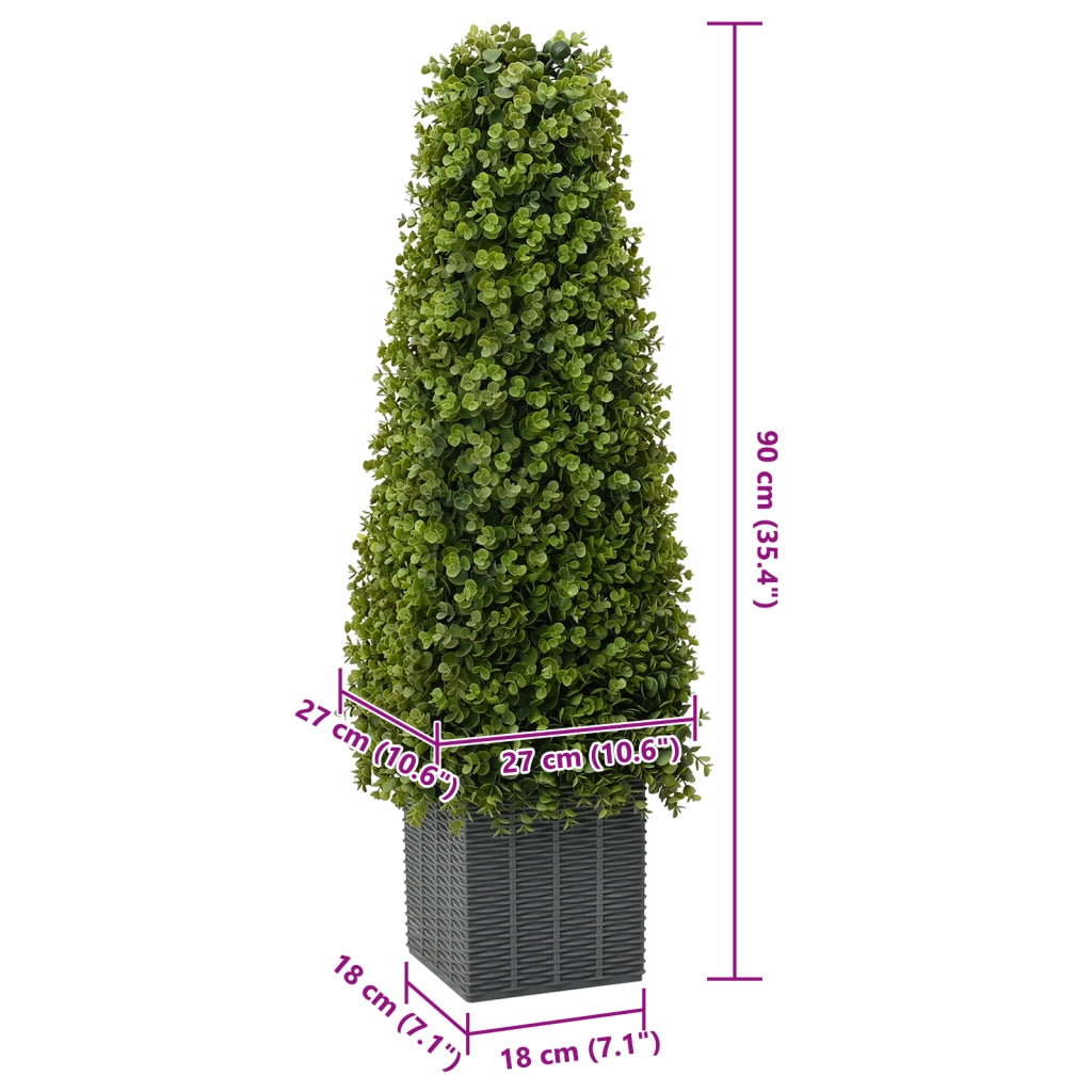 Albero di Eucalipto Artificiale con Vaso 27x27x90 cm Verde
