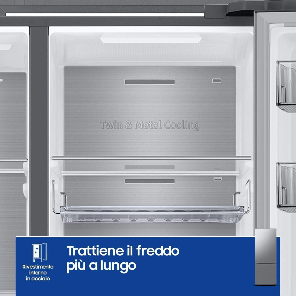 Samsung RB53DG706CS9 Frigorifero Doppia Porta Libera Installazione 538 Litri Classe Energetica C Metallico-Acciaio Inossidabile