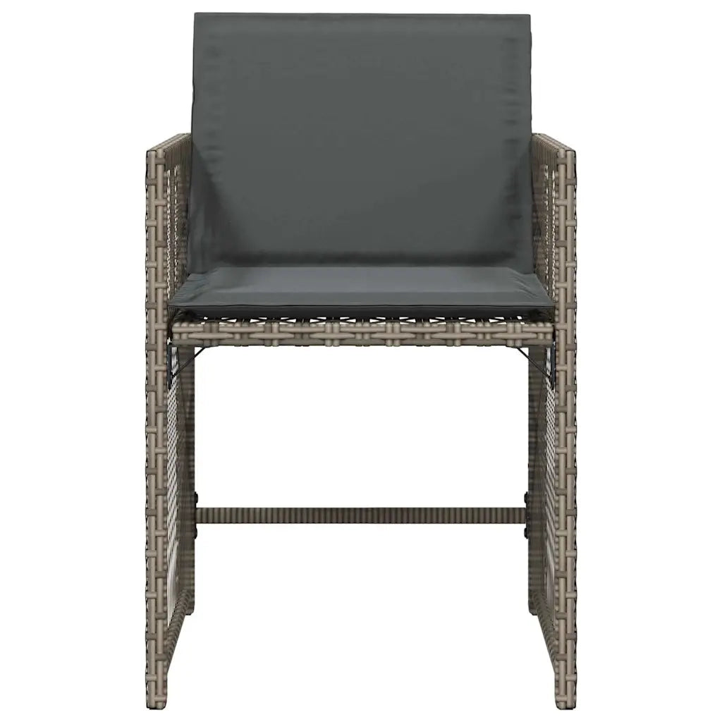 vidaXL Sedie da Giardino con Cuscini 4pz Grigio in Polyrattan