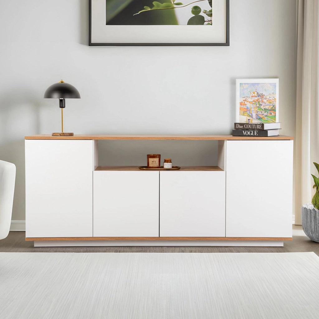 Credenza in legno "Arista" - 180 x 44 x 75 cm - Bianco