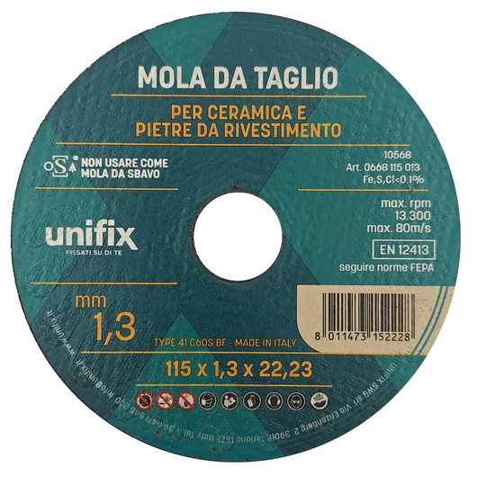 Mola da taglio ceramica top per pietre da rivestimento Ø 115 x 1,3 x 22 mm