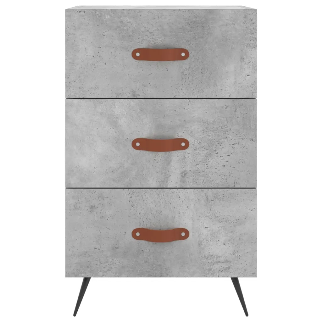 Comodino-Tavolino da notte Grigio Cemento 40x40x66 cm in Legno Multistrato 660716