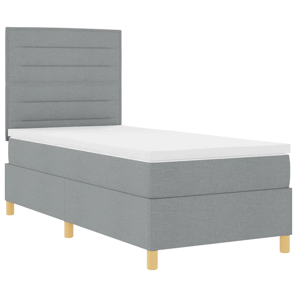 Letto a Sorgente LED Grigio chiaro 80 x 200 cm Tessuto