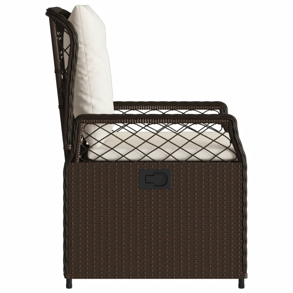 Sedie da Giardino Reclinabili 2 pz | Sedie da Esterno Marrone in Polyrattan