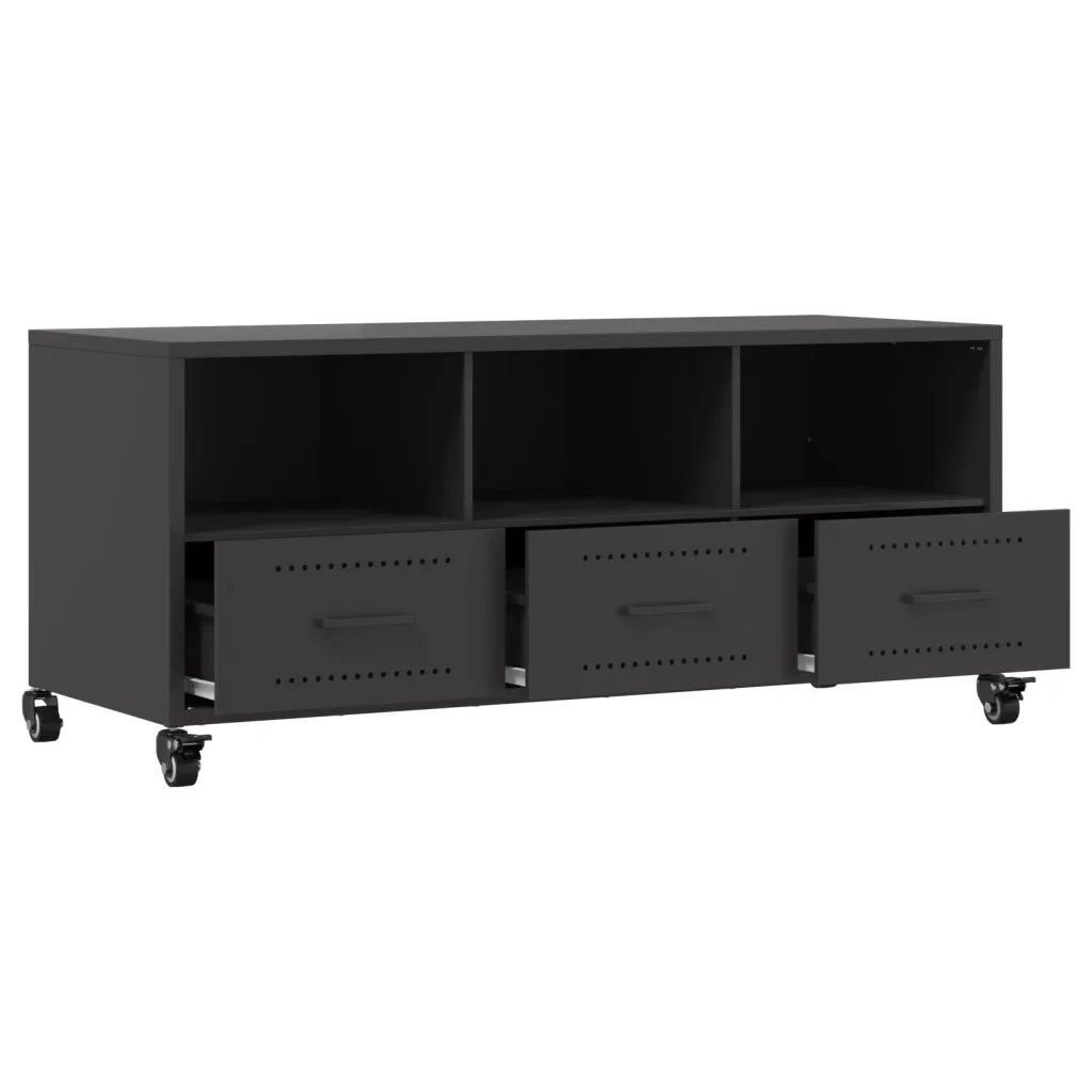 Mobile TV Nero 100,5x39x43,5 cm in Acciaio 846692