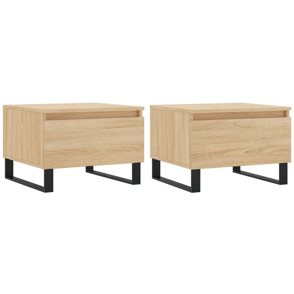 Tavolini Salotto 2pz Rovere Sonoma 50x46x35cm Legno Multistratocod mxl 126783