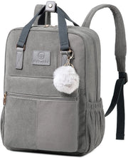 Borsa a Spalla Donna e Uomo, Zaino Cord Anti-Furto Borsa Casual Borsa della Scuola Borsa Città, per la Scuola Stile Lassista Giornaliero, Grigio