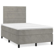 Letto a Molle Materasso e LED Grigio Chiaro 120x190 cm Vellutocod mxl 91732