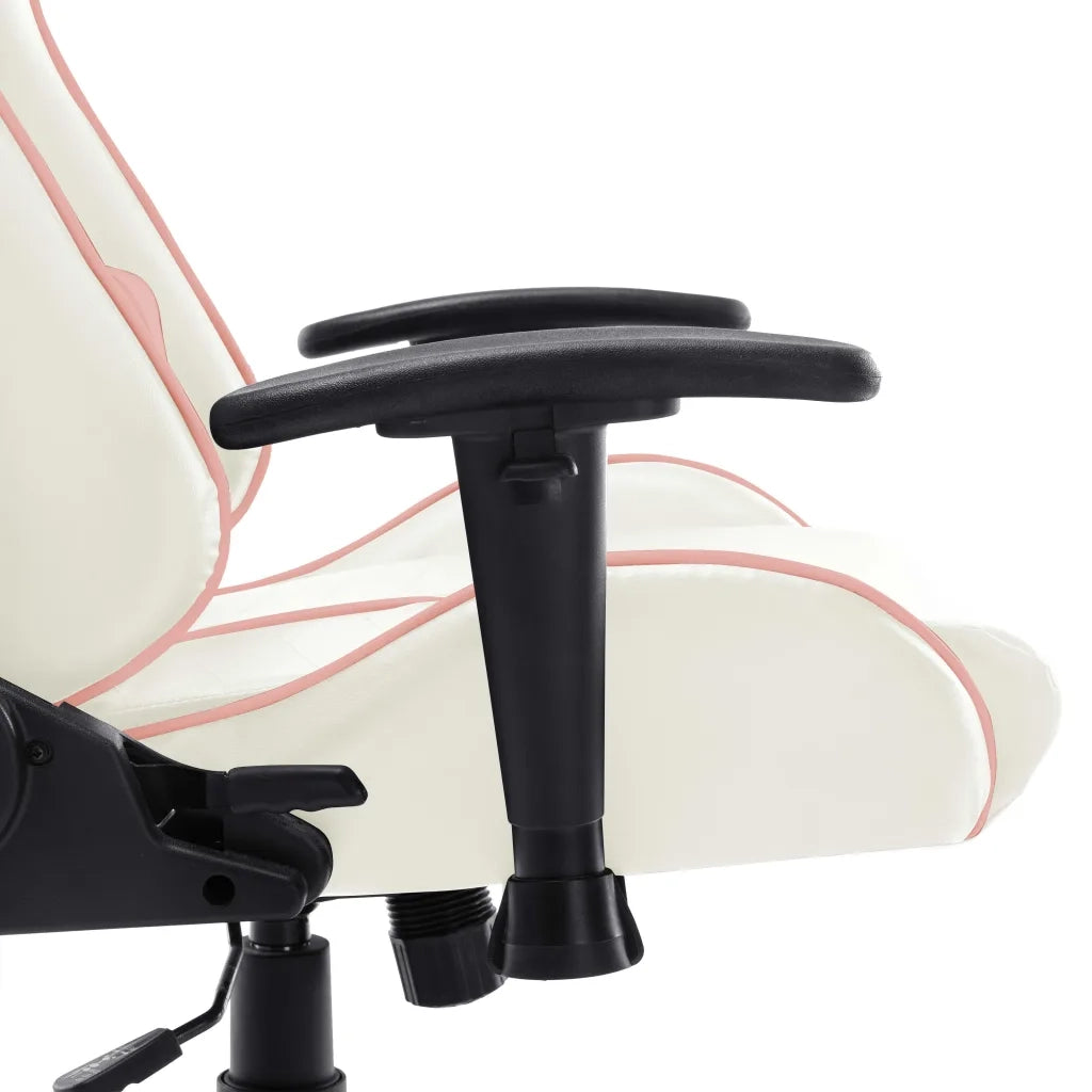 Sedia da Gaming | Sedia da e-sports Bianca e Rosa in Similpelle
