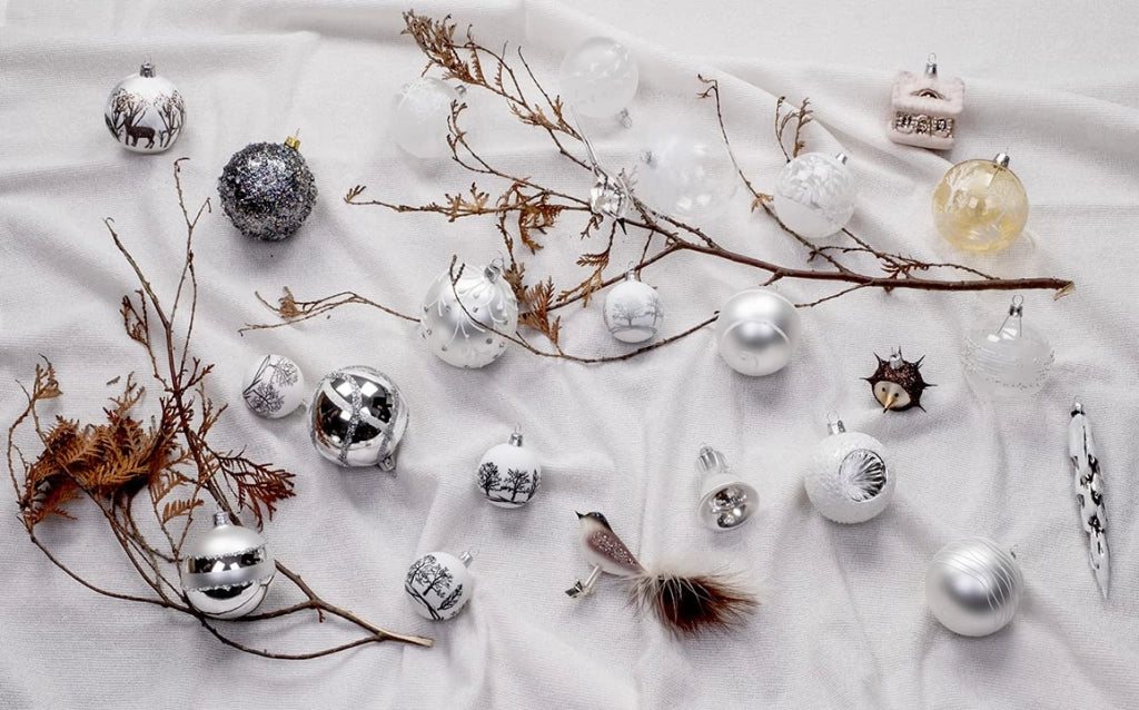 5 ornamenti in vetro soffiato, dipinti a mano, ideali per l'albero di Natale