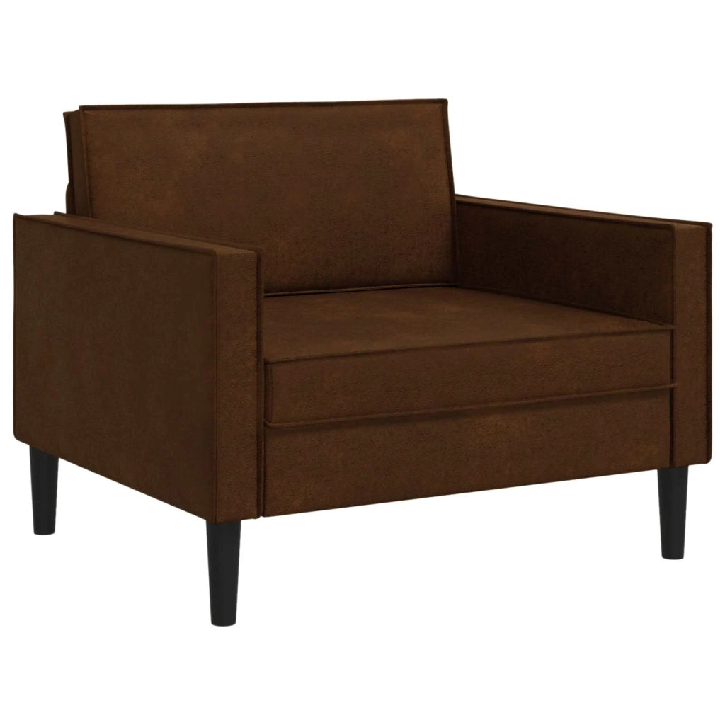 Poltrona XL Marrone Pelle Scamosciata Sintetica 42043526