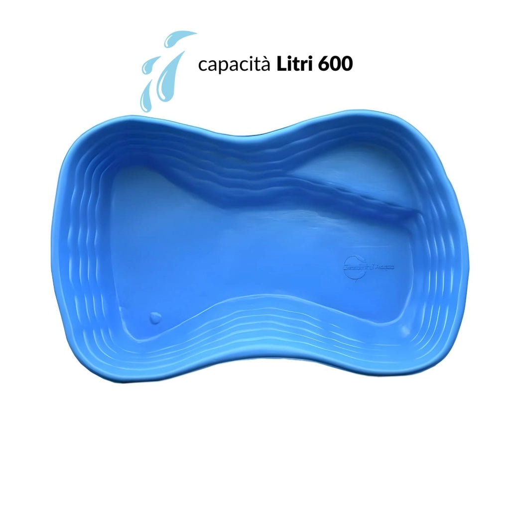 Laghetto da giardino bolsena azzurro e pompa crystal uvc 9 watt