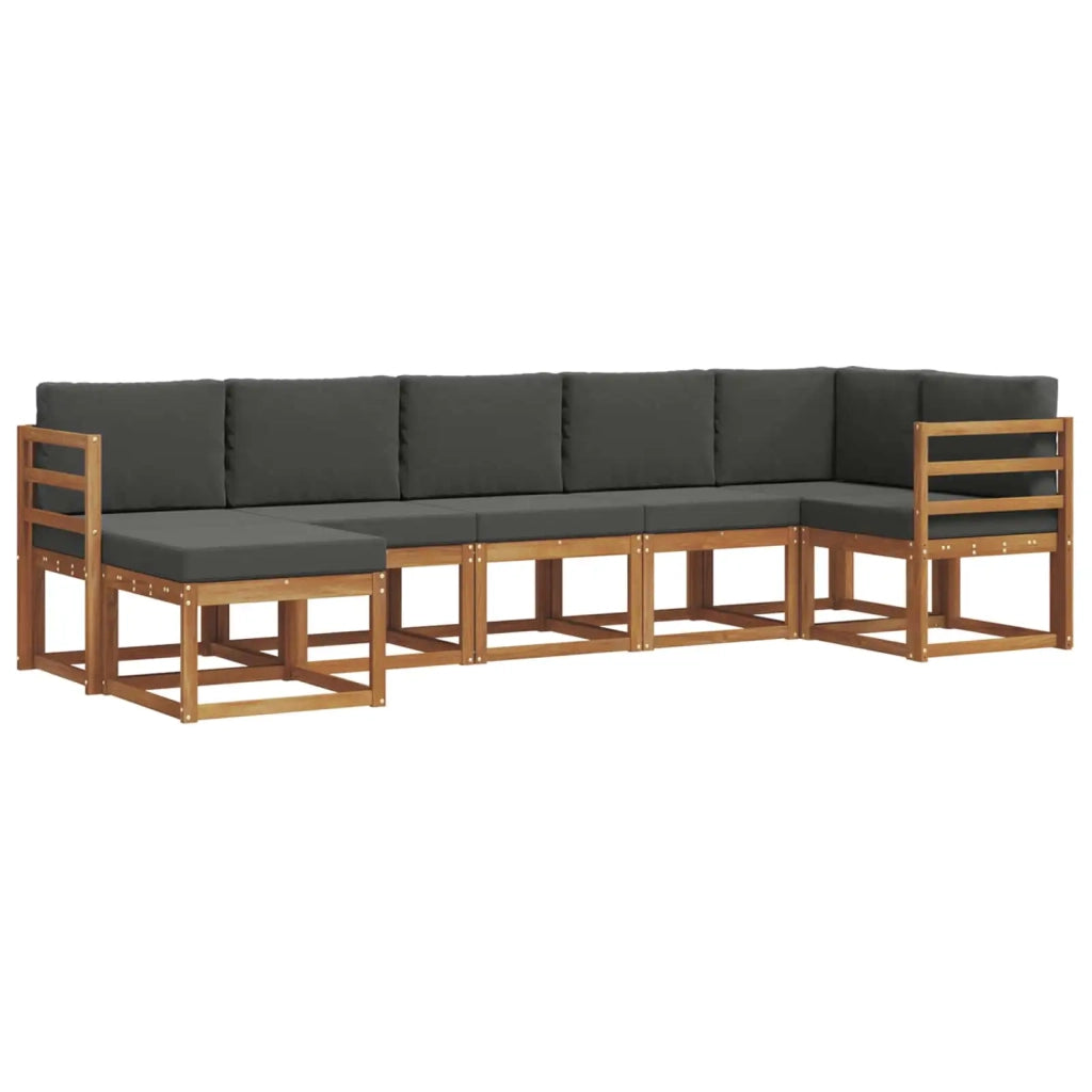 Set di divani da esterno con cuscino 7 pcs Naturale e Antracite 3366695