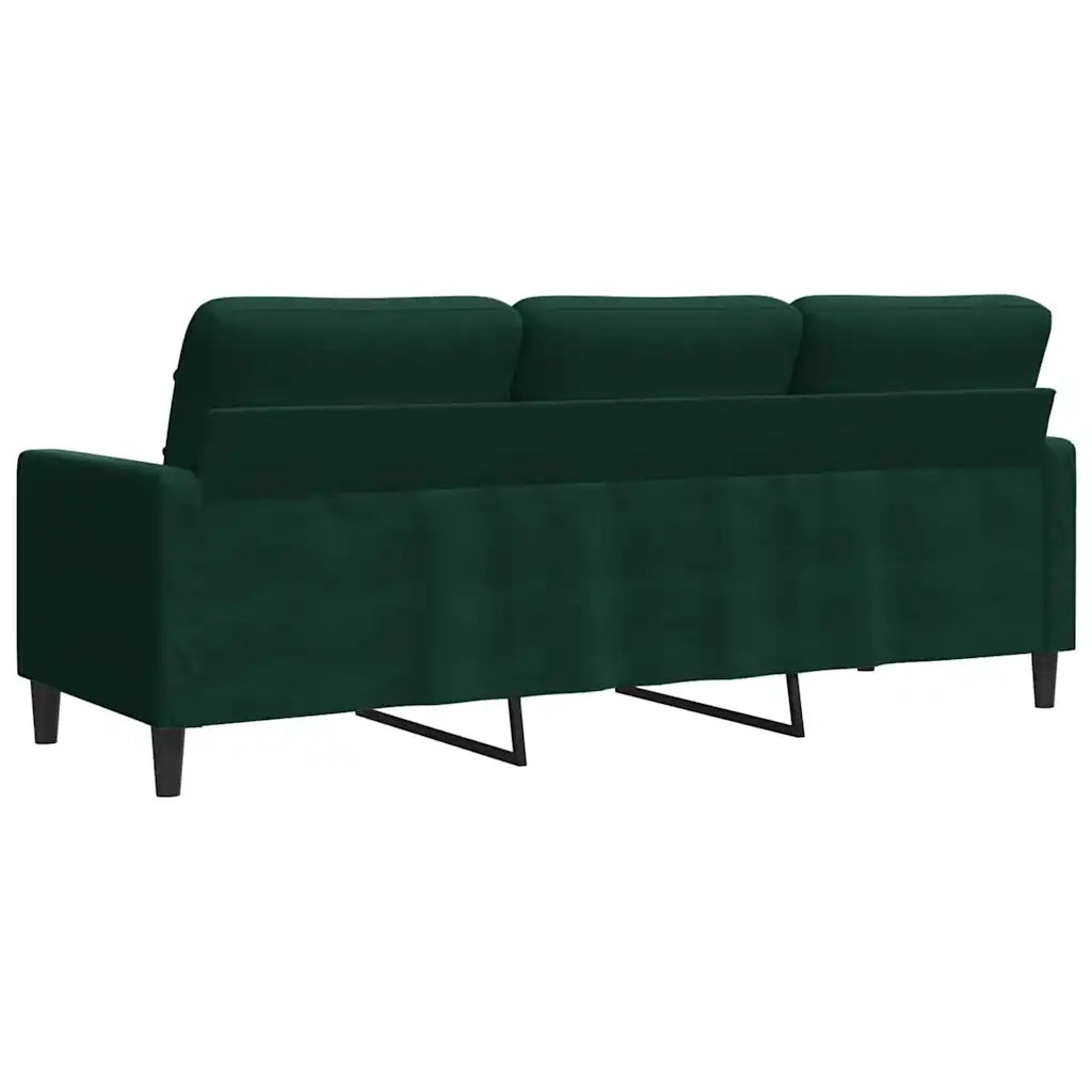 vidaXL Divano a 3 Posti Verde Scuro 180 cm in Velluto