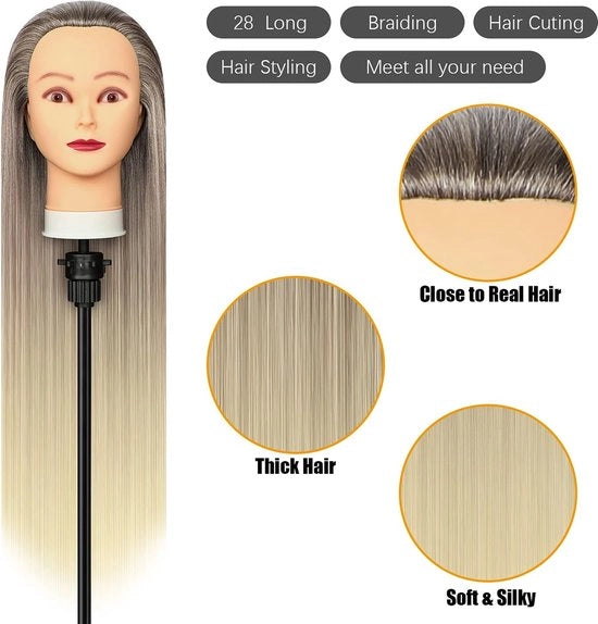 Capelli Finte Oefenhoofd Kappershoofd - Oefenpop Kapper - Oefenhoofd Capelli Realistici