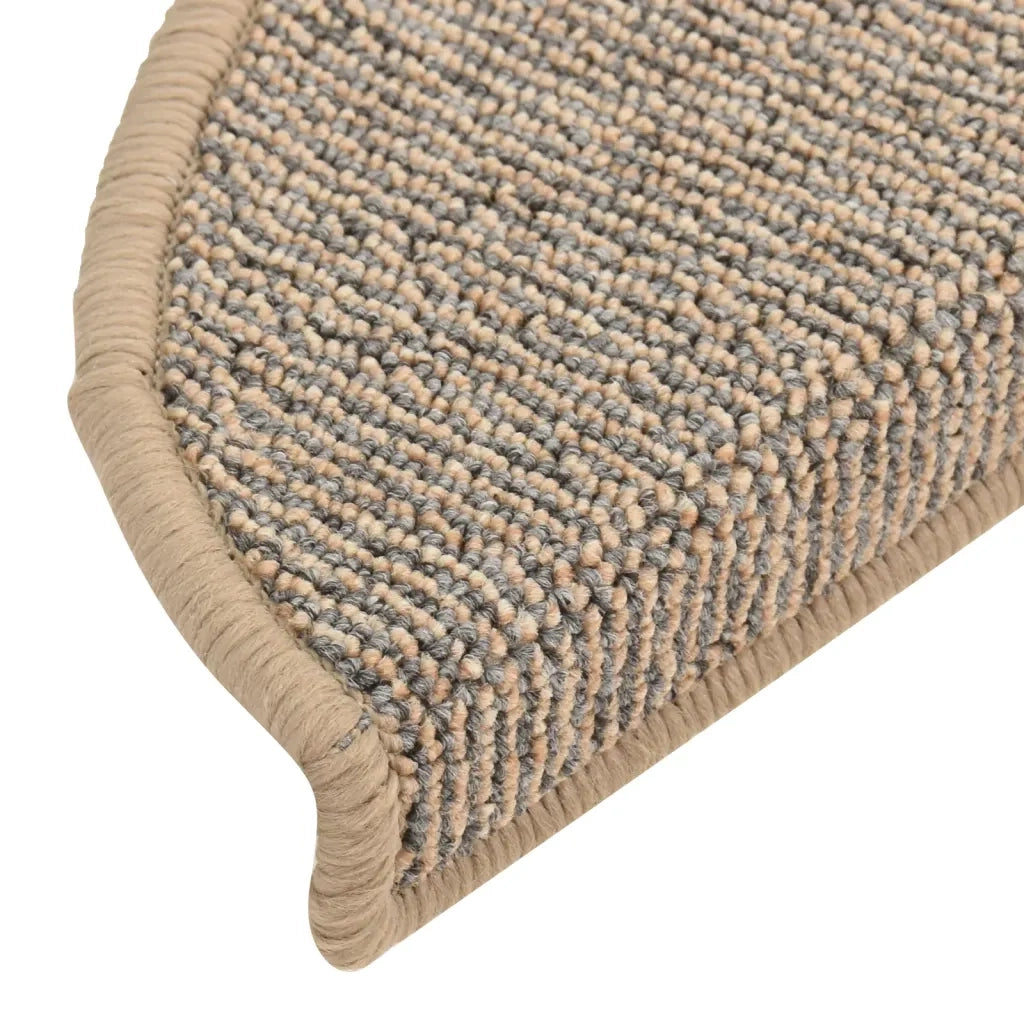 Tappetini per scale 15 pz 56x17x3 cm Marrone Semicircolari 149847