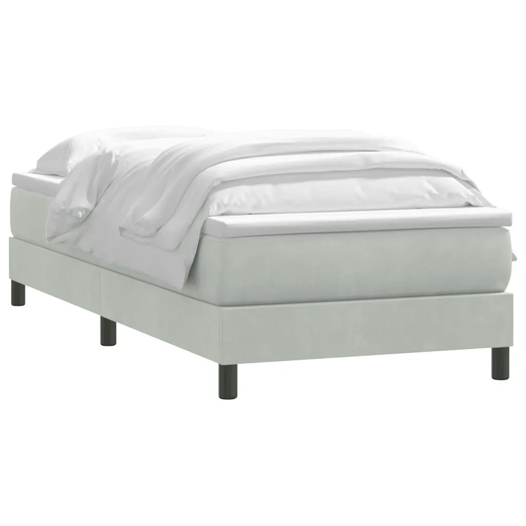Giroletto a Molle con Materasso grigio chiaro 90x210 cm Velluto 3315903