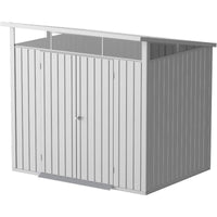 Casetta Box da Giardino 249,1x209,3x231,3 cm in Acciaio Zincato Grigio
