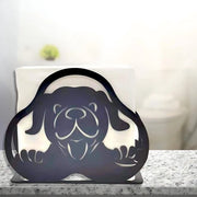 Servizio per tovaglioli in metallo nero per carta da tavola stante - organizzatore per tovaglioli per cani