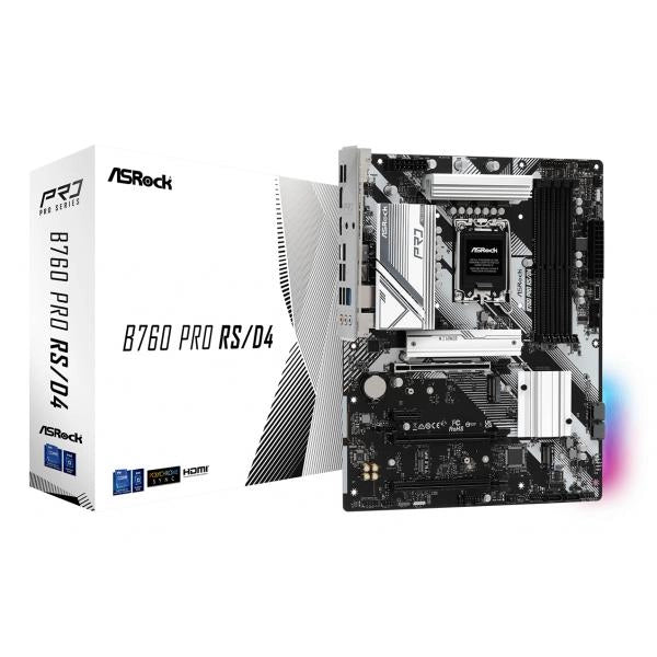 Asrock Mb 1700 12/13gen. B760 Pro Rs/d4 4xddr4 4xsata M.2 Rgb Hdmi/dp