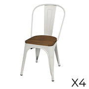 Set di 4 sedie in metallo bianco stile industriale. Collezione FACTORY.