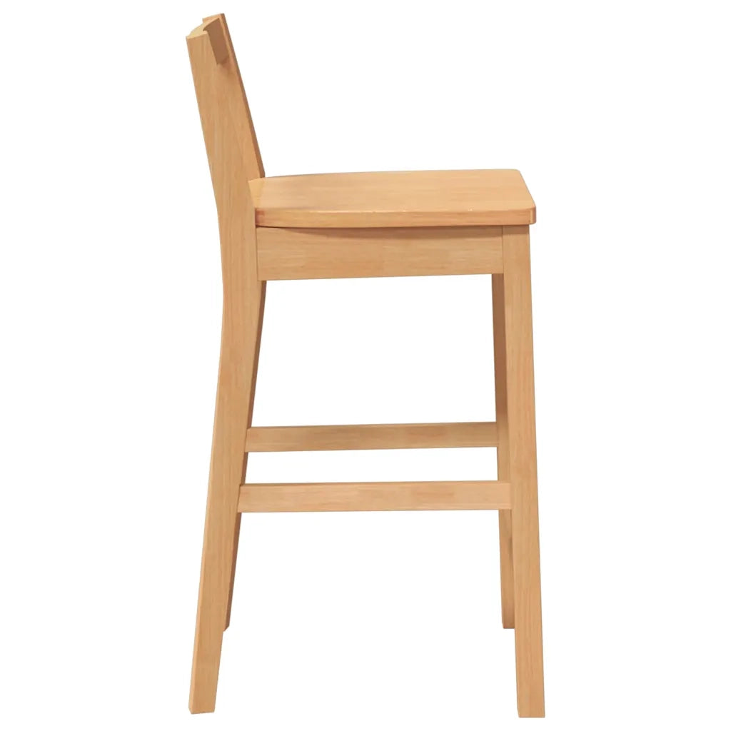 Sgabelli da Bar 2 pz Naturale Legno Massello di Hevea 4102587