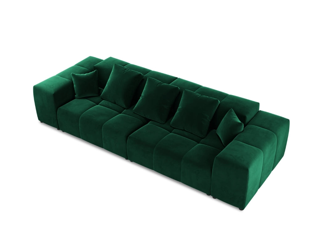 Cosmopolitan Design - Divano modulare "Rome" 3 posti in velluto verde bottiglia 