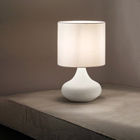 Lampada Da Scrivania Contemporanea Paul Metallo Bianco Tessuto 1 Luce E27