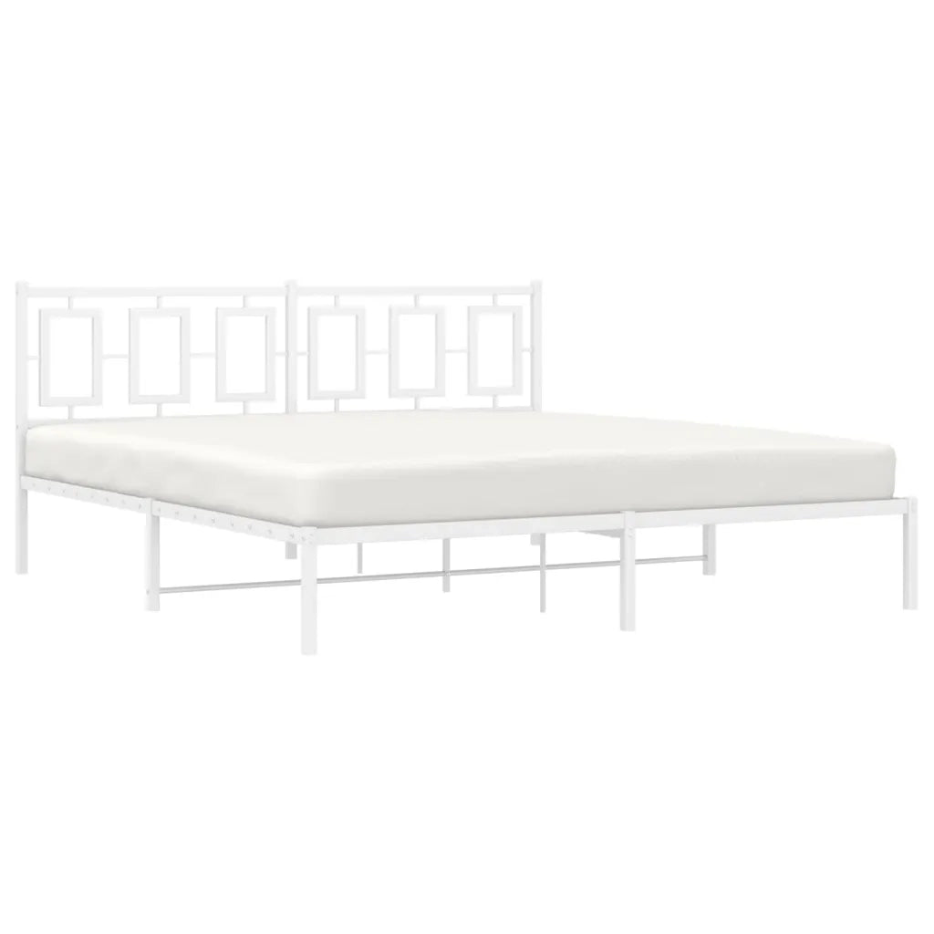Giroletto con Testiera Metallo Bianco 183x213 cm 374295