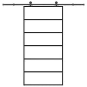 Porta Scorrevole con Ferramenta 102x205 cm Vetro ESG Alluminio